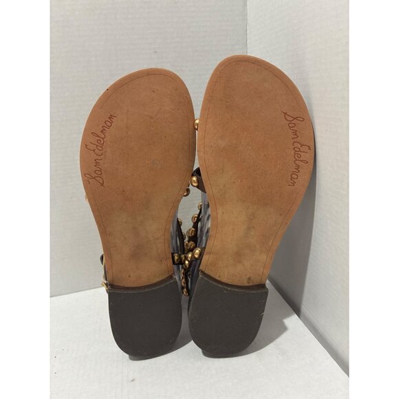 Sam Edelman Estella studded gladiator sandals brown leather ankle straps size 7 - Picture 5 of 8